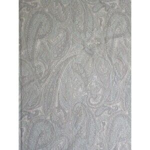 Lauren Ralph Lauren Queen Flat sheet  Gray blue paisley cotton Cottage HOLE